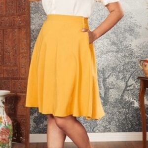 Modcloth Golden Yellow Just This Sway A Line Skirt